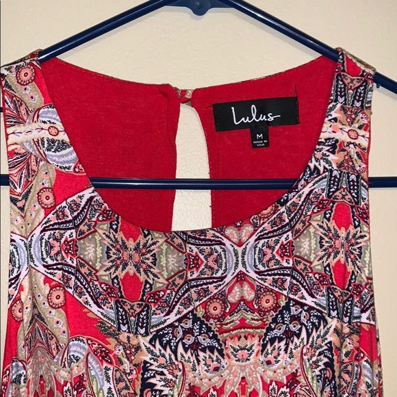 LULUs red print shift dress - Picture 3 of 4